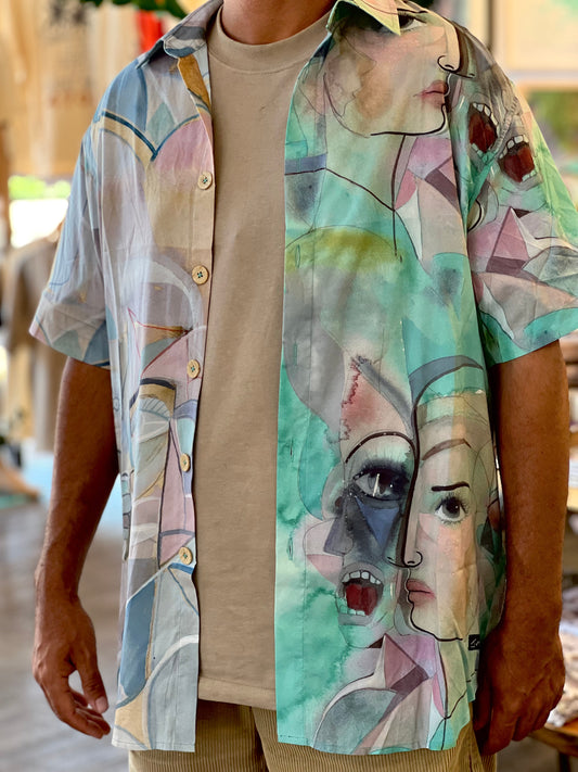 Cubist Pastel Design Shirt