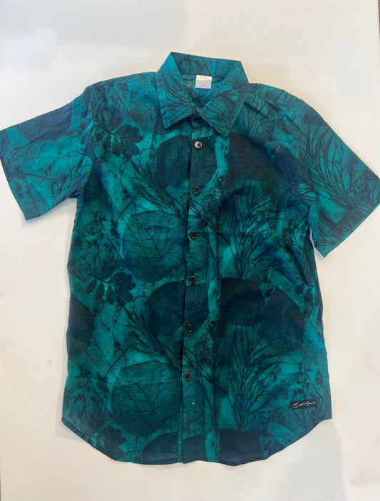 Cotton Green Leaf Design Shirt