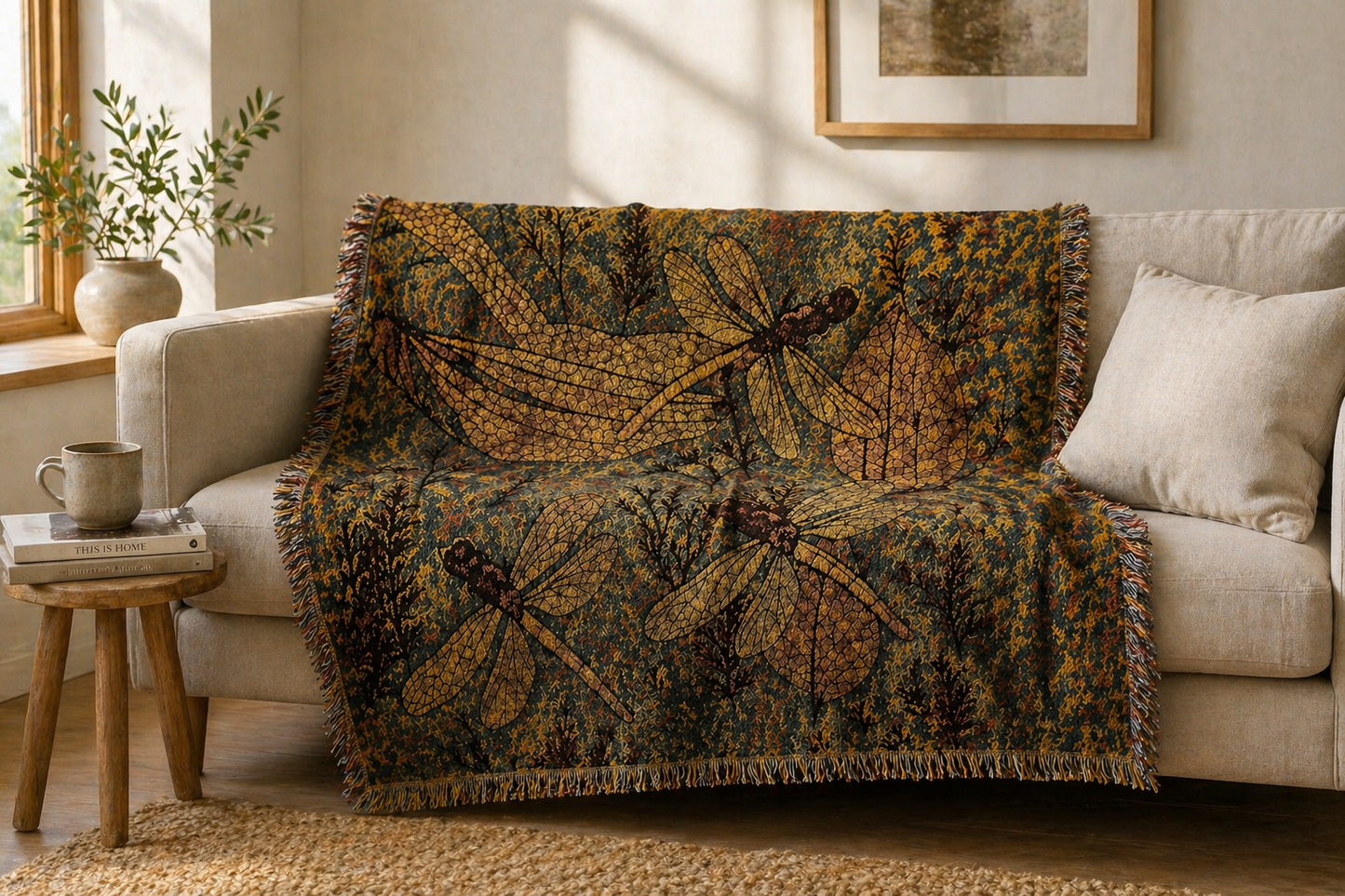 Dragonfly Woven Rug / Throw Blanket