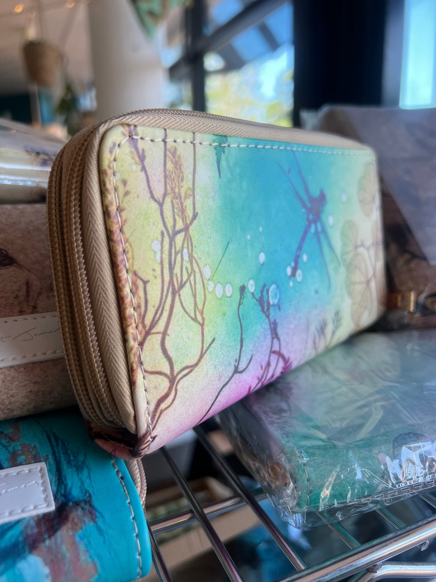 Ocean Dragonfly double zipper Wallet
