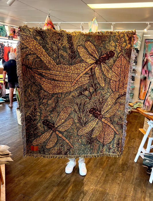 Dragonfly Woven Rug / Throw Blanket