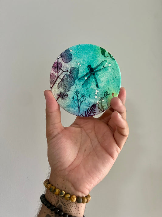 Ocean Dragonfly Ceramic Coaster