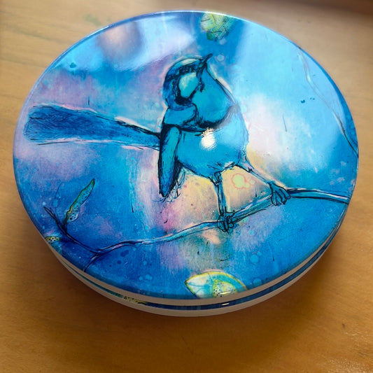 Blue Wren Ceramic Coaster