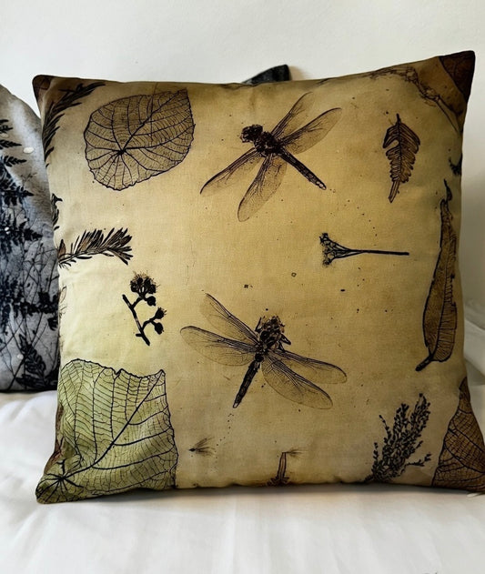 Brown Dragonfly Cushion Cover