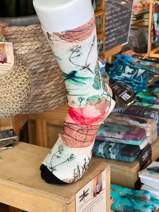 Rustic Dragonfly Bamboo Socks