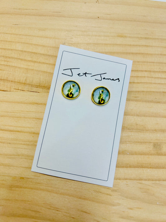 Stud Earrings - Seahorse