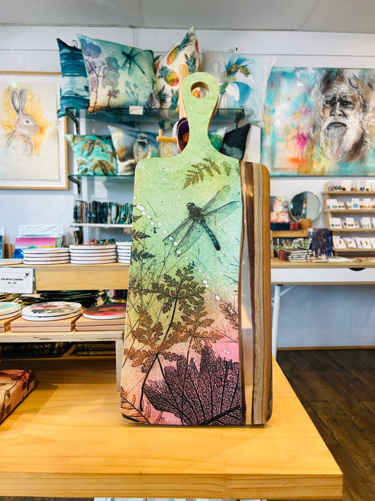 Wood and Resin Serving Board - Bliss Dragonfly