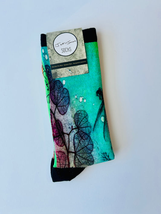 Ocean Dragonfly Bamboo Socks