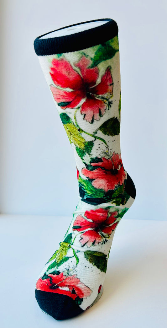 Hibiscus Bamboo Socks