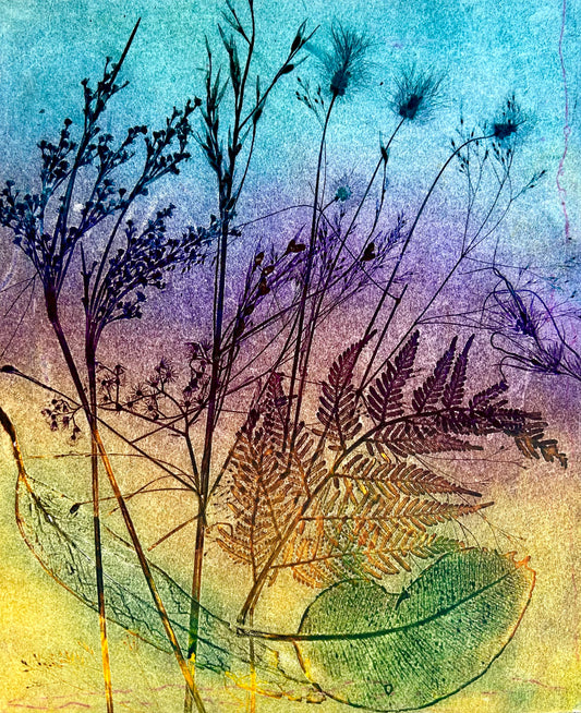 'Rainbow Leaf' Original Etching