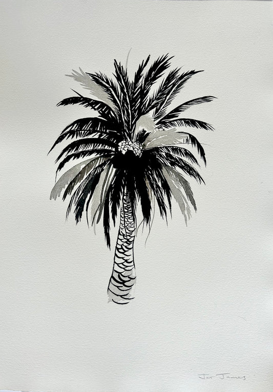 Original Black and White Palm Drawing #1