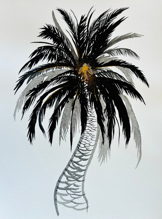 Original Black and White Palm Drawing #3