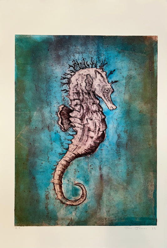 'Seahorse' - Original Collagraph