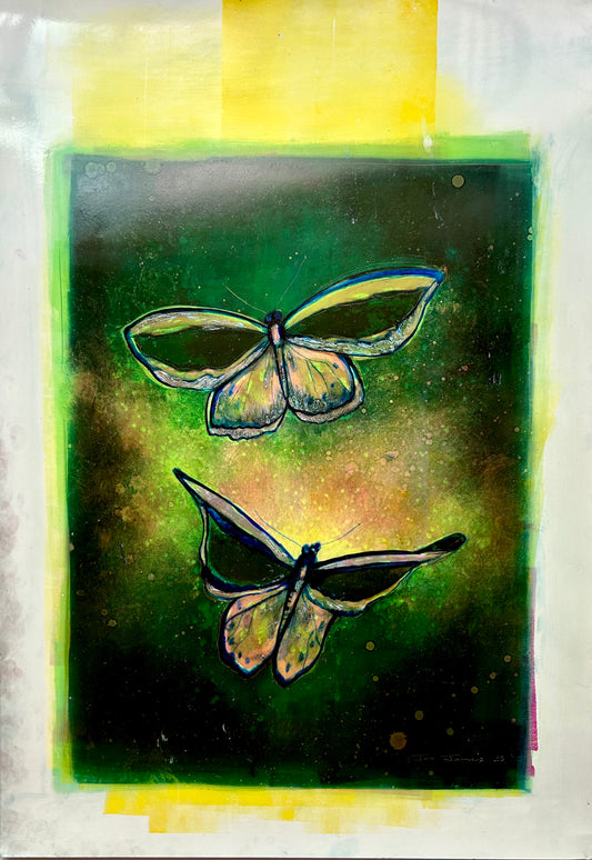 'Butterfly's in Green' Original Artwork