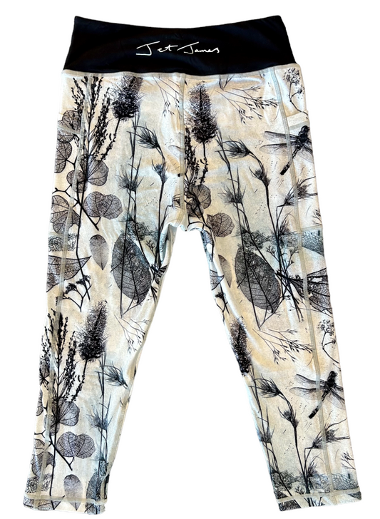 3/4 Length 'Light & Dark Dragonfly' Leggings