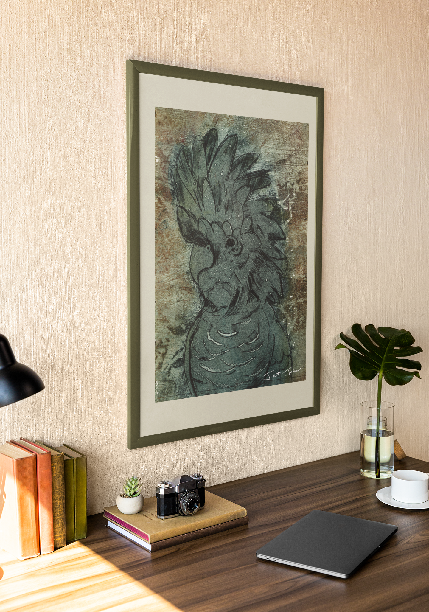 Muted Red Tail Black Cockatoo Fine Art Print