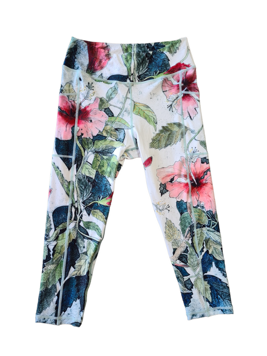 3/4 Length 'Hibiscus' Leggings