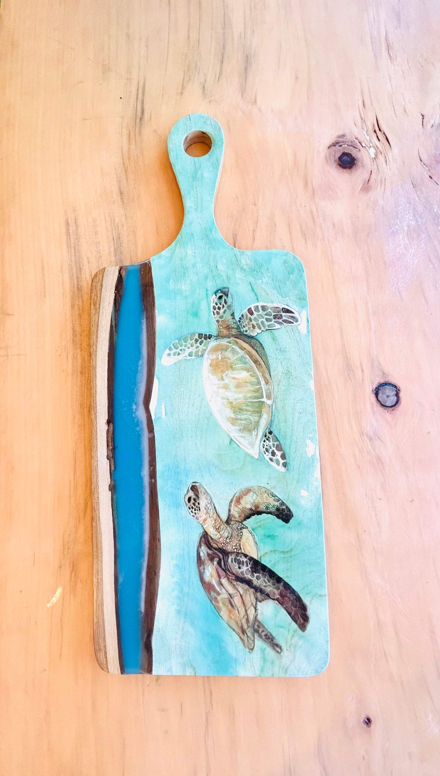 Wood and Resin Serving Board - Turtle