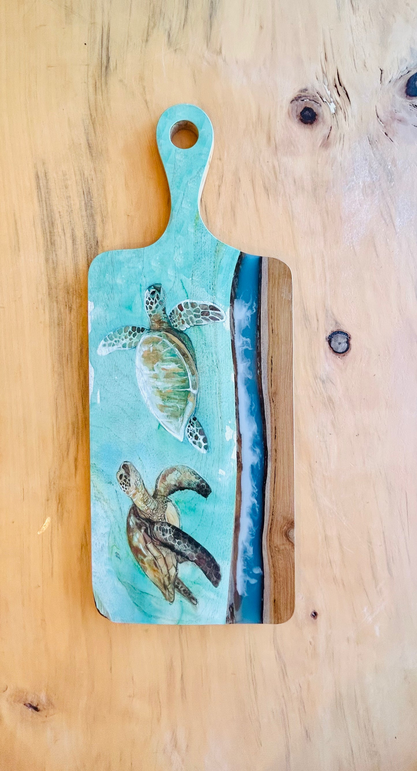 Wood and Resin Serving Board - Turtle