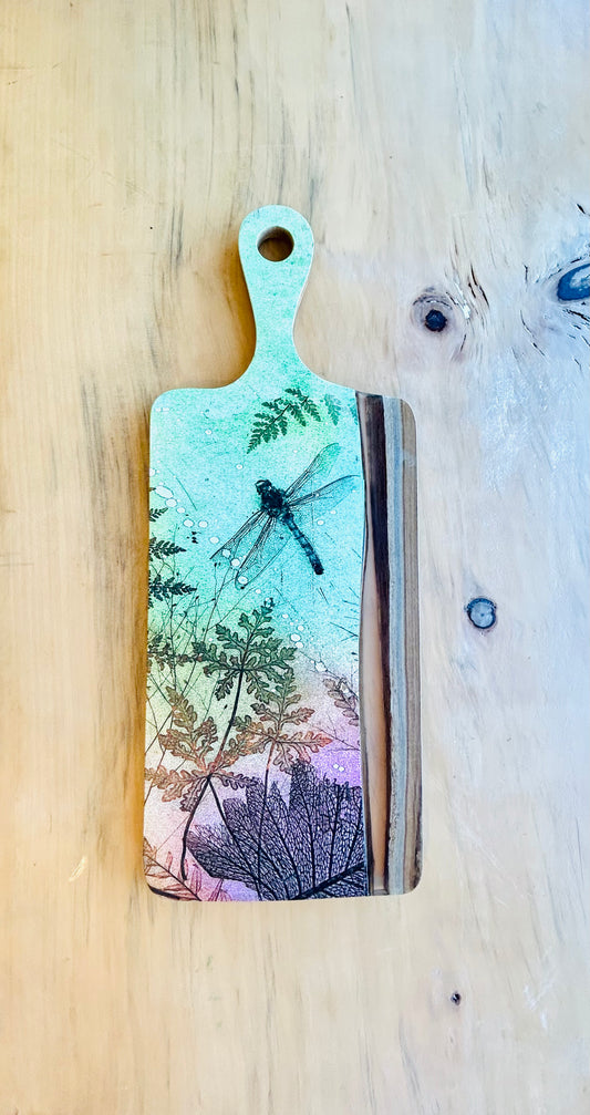 Wood and Resin Serving Board - Bliss Dragonfly