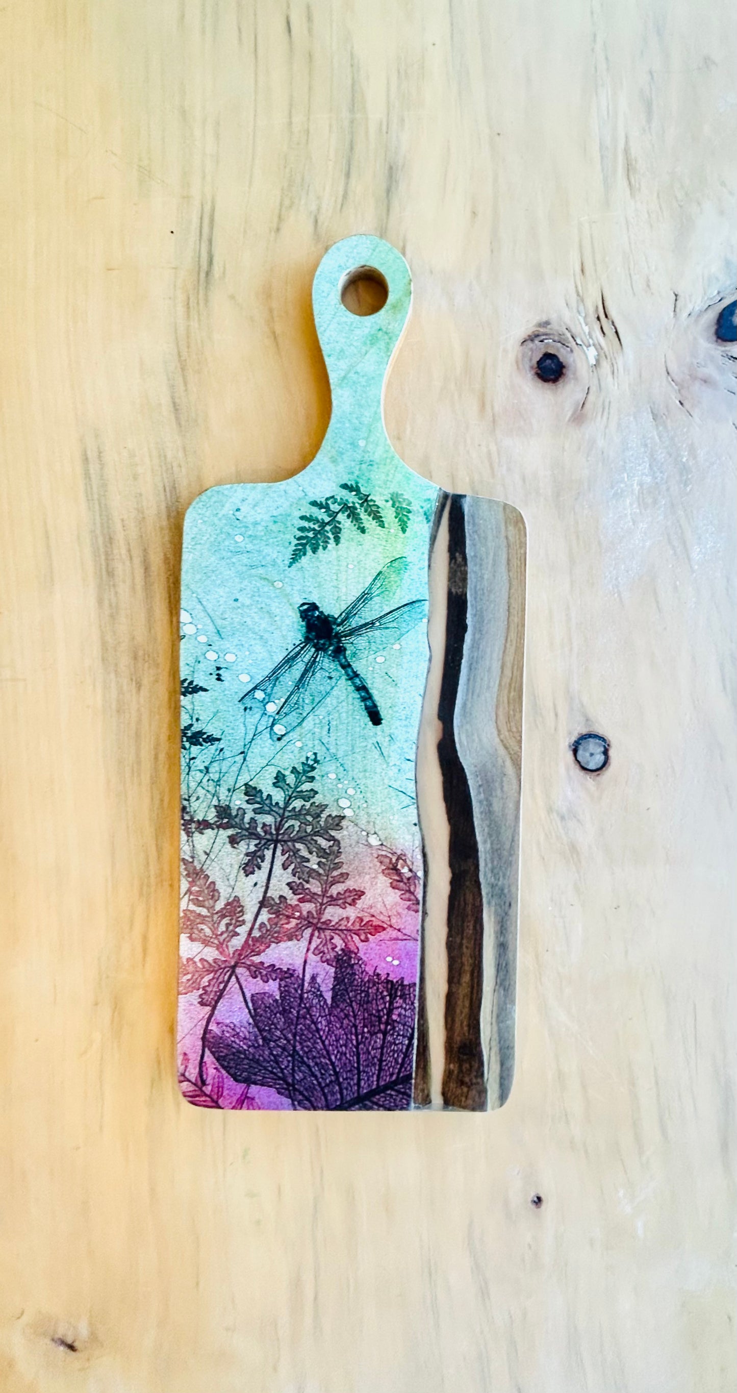 Wood and Resin Serving Board - Bliss Dragonfly