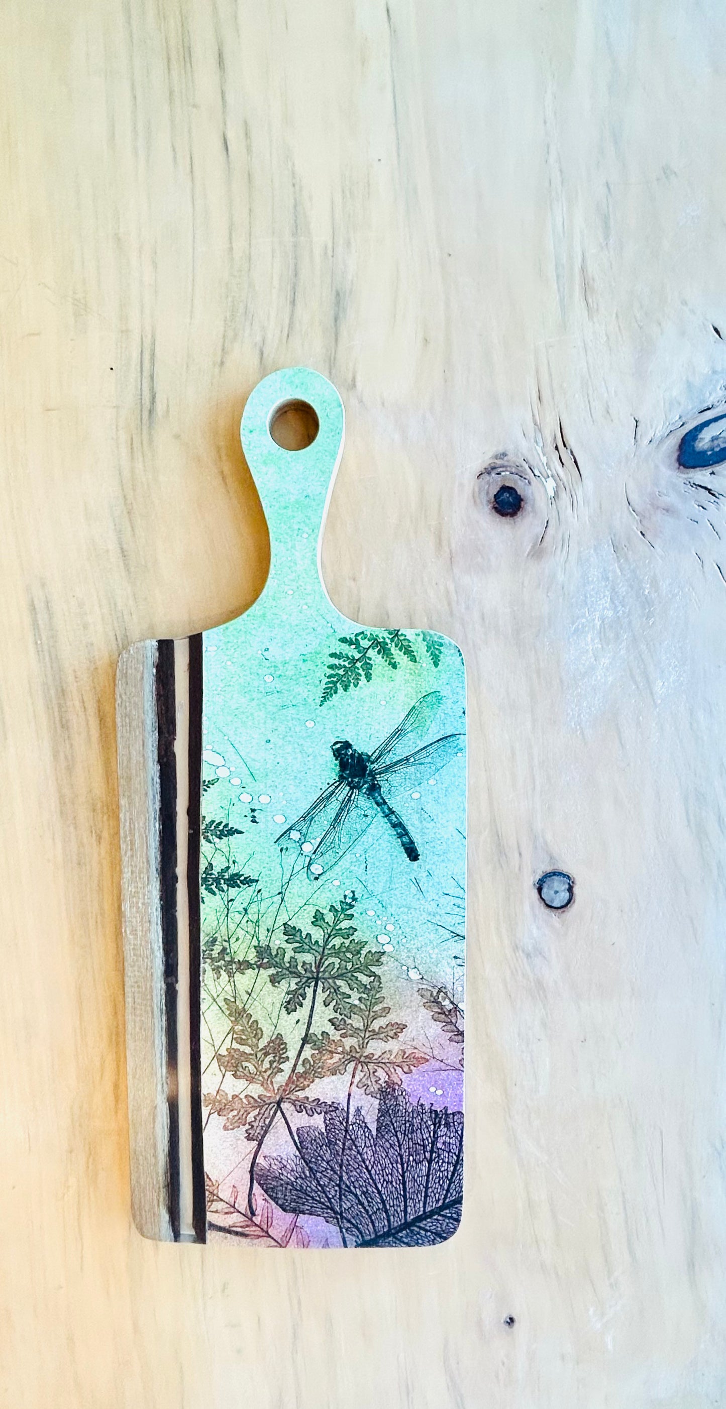 Wood and Resin Serving Board - Bliss Dragonfly