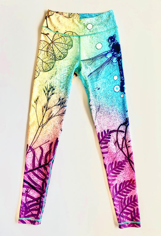 3/4 Length 'Rainbow Dragonfly' Leggings