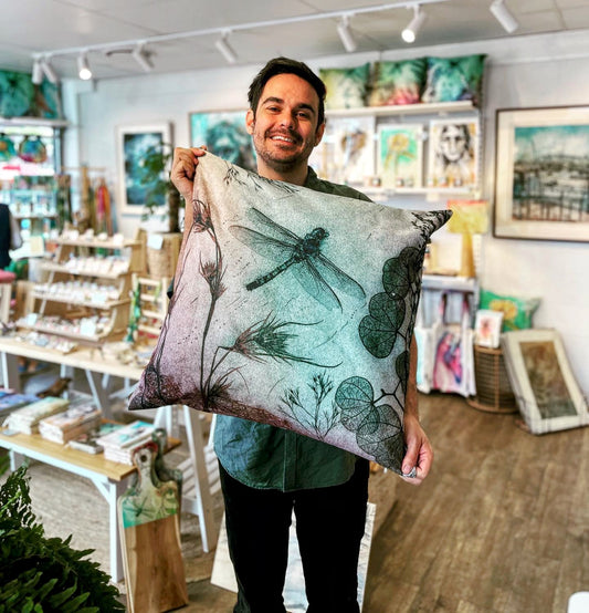 Rustic Dragonfly Cushion Cover