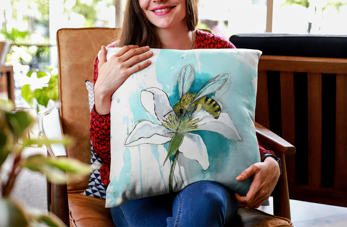 Native Bee Cushion Cover