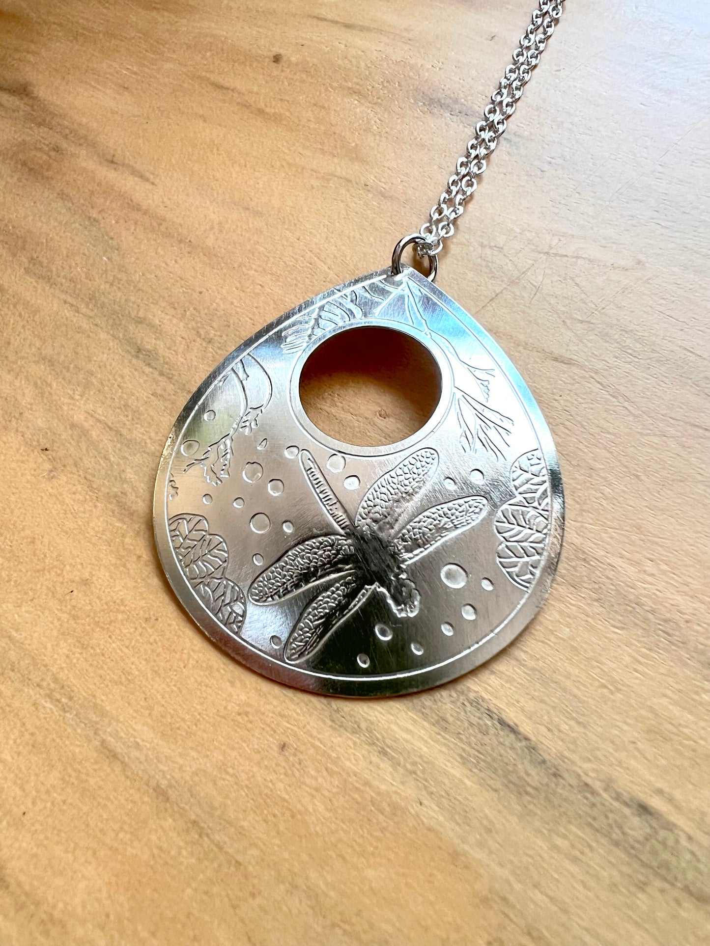 Etched Brass Metal Necklace