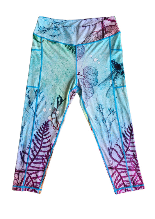 3/4 Length 'Ocean Dragonfly' Leggings