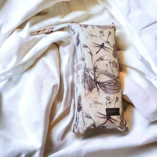 Purple Dragonfly + Black and White Leaf Essence Sand-Free Beach Towel