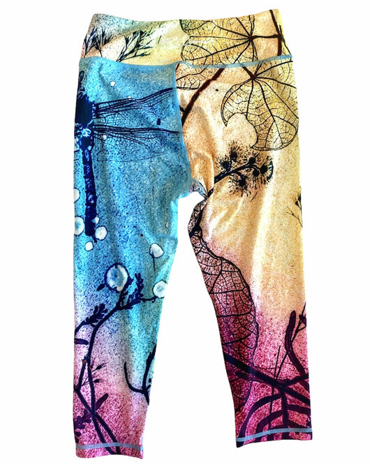 3/4 Length 'Rainbow Dragonfly' Leggings