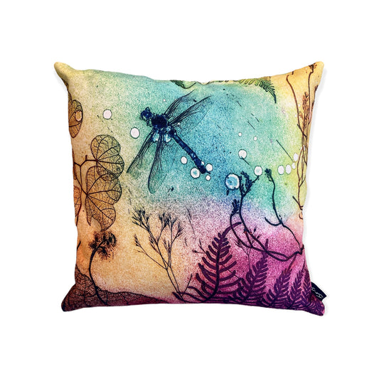 Rainbow Dragonfly Cushion Cover
