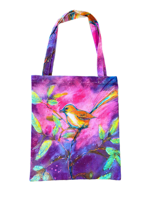 Pink Wren Tote Bag