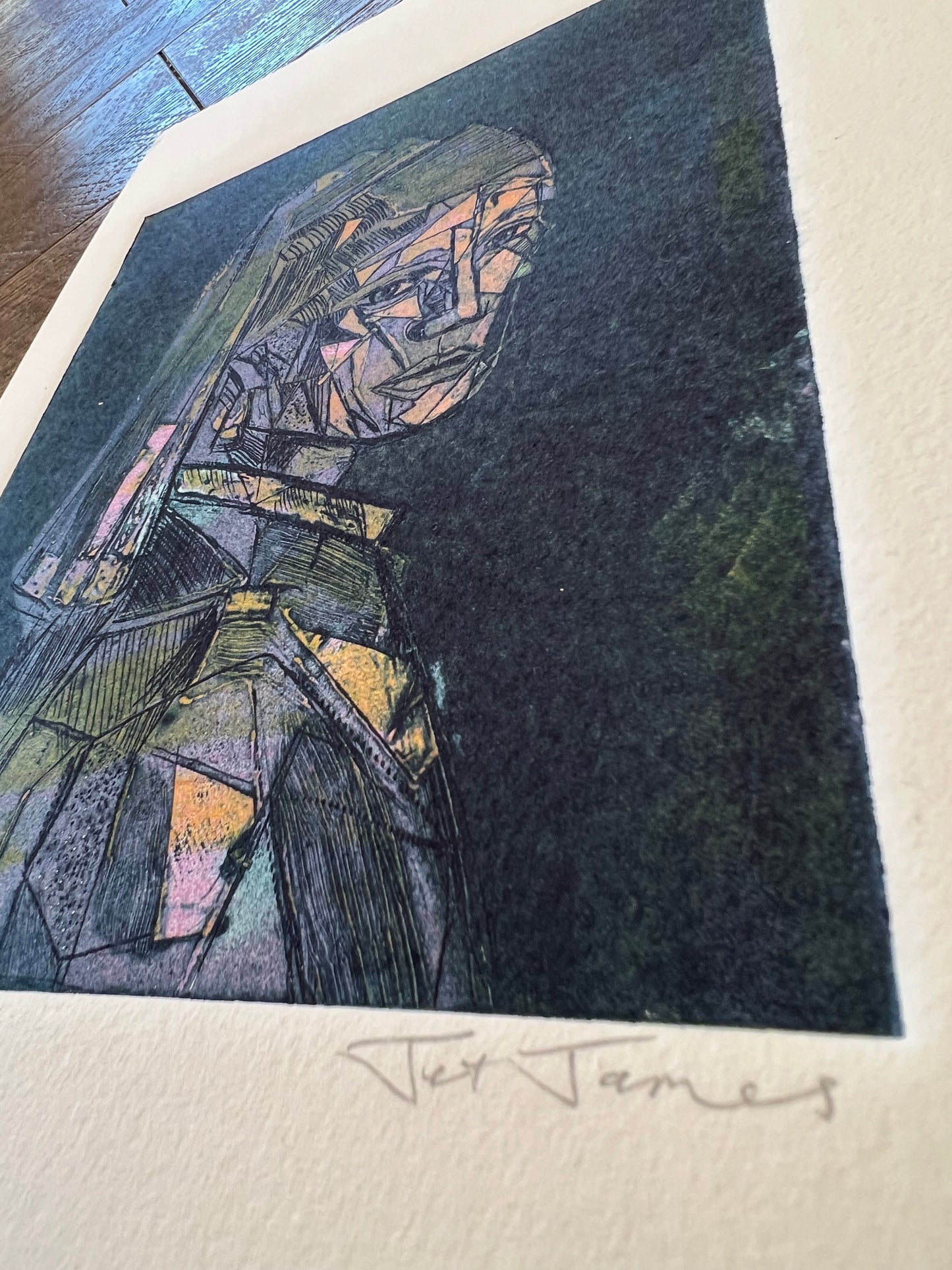 'Pearl' Original Collagraph