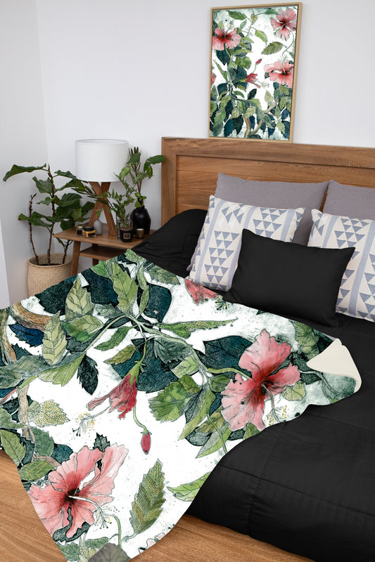 Hibiscus Throw Rug