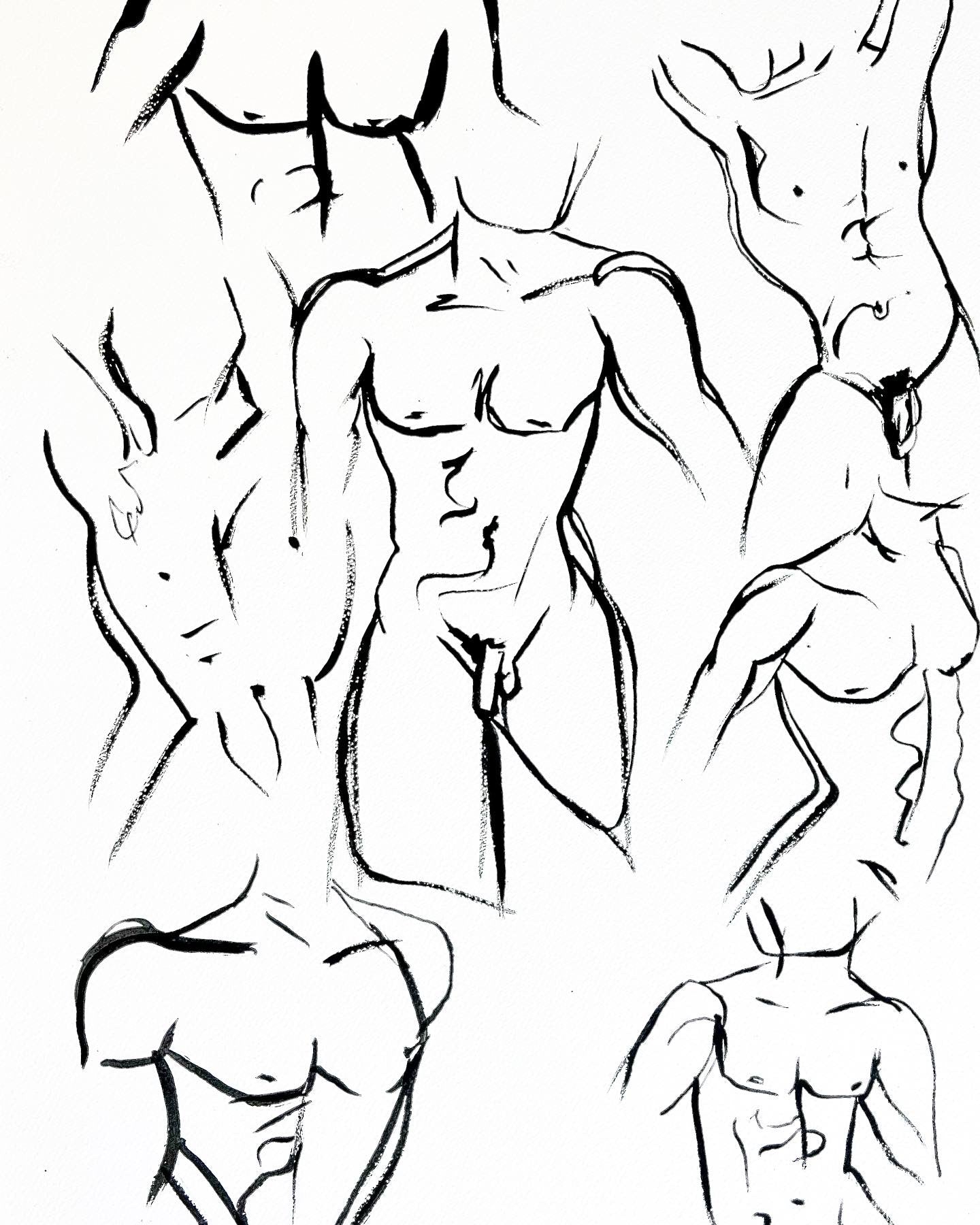 Black and White Nude Ink Drawing #10