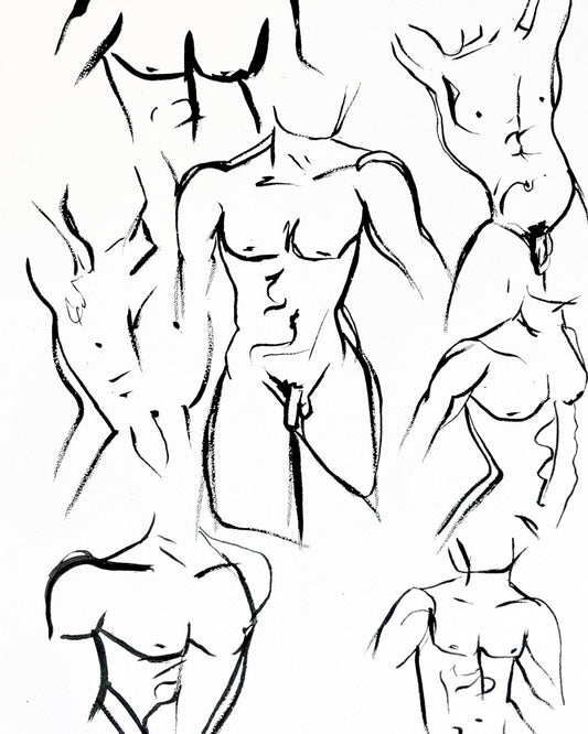 Black and White Nude Ink Drawing #10