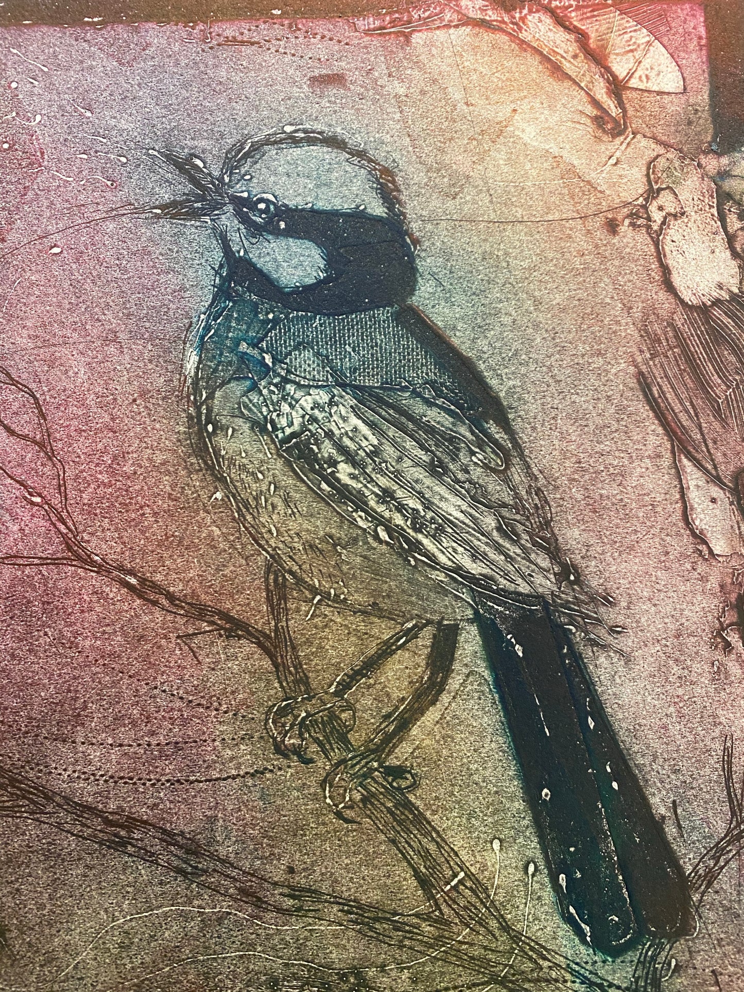 “Song Bird” Original Collagraph