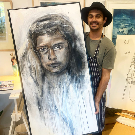 'Shy' - Original Artwork Framed