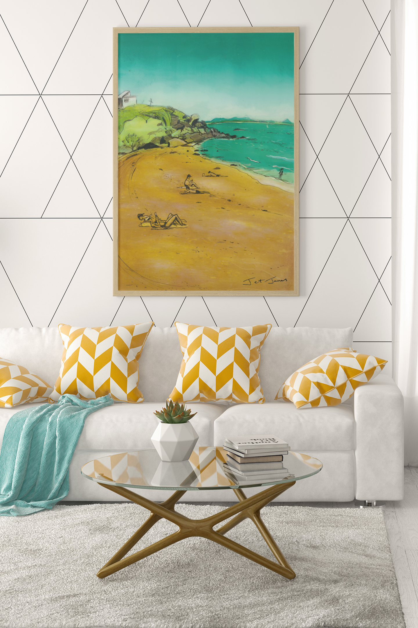 'Sunbaking At Cooee Bay' Fine Art Print