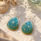 Green Etched Dragonfly Earrings