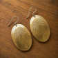 Etched Brass Metal Earrings - Palm Tree