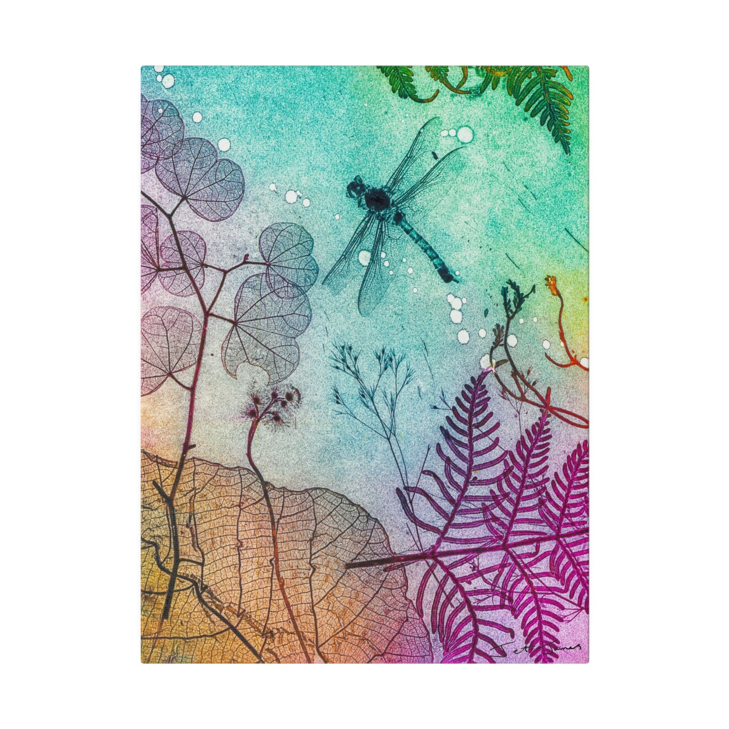 Ocean Dragonfly Matte Canvas, Stretched, 0.75"