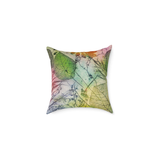 Leaf Essence Square Poly Canvas Pillow