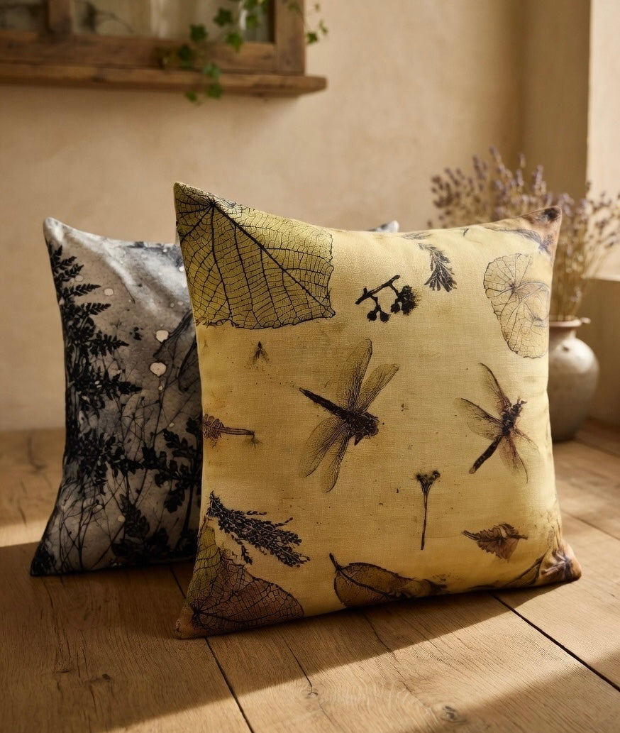 Brown Dragonfly Cushion Cover
