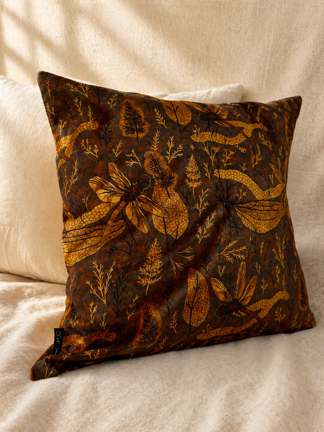 Rustic Dragonfly Cushion Cover