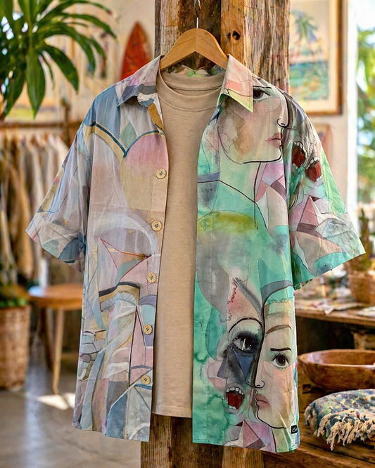 Cubist Pastel Design Shirt