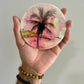 Pink Palm Ceramic Coaster